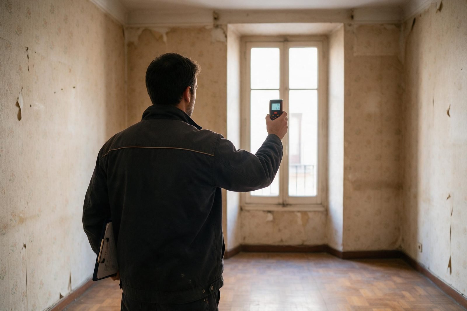 Medición de un piso antiguo de Madrid durante el estudio de viabilidad gratuito